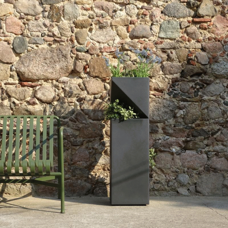 Moderne vertikale Blumensäule Anthrazit | Rephorm Plantower Blumenständer