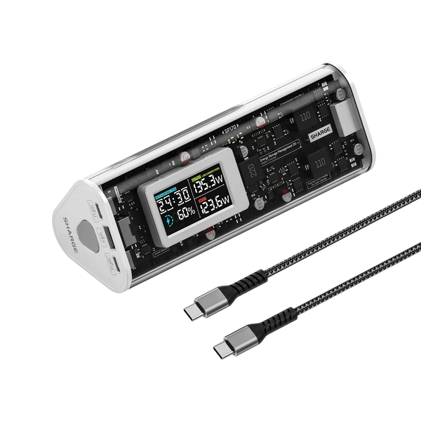 Transparente Powerbank prismatische Form | Shargeek 170